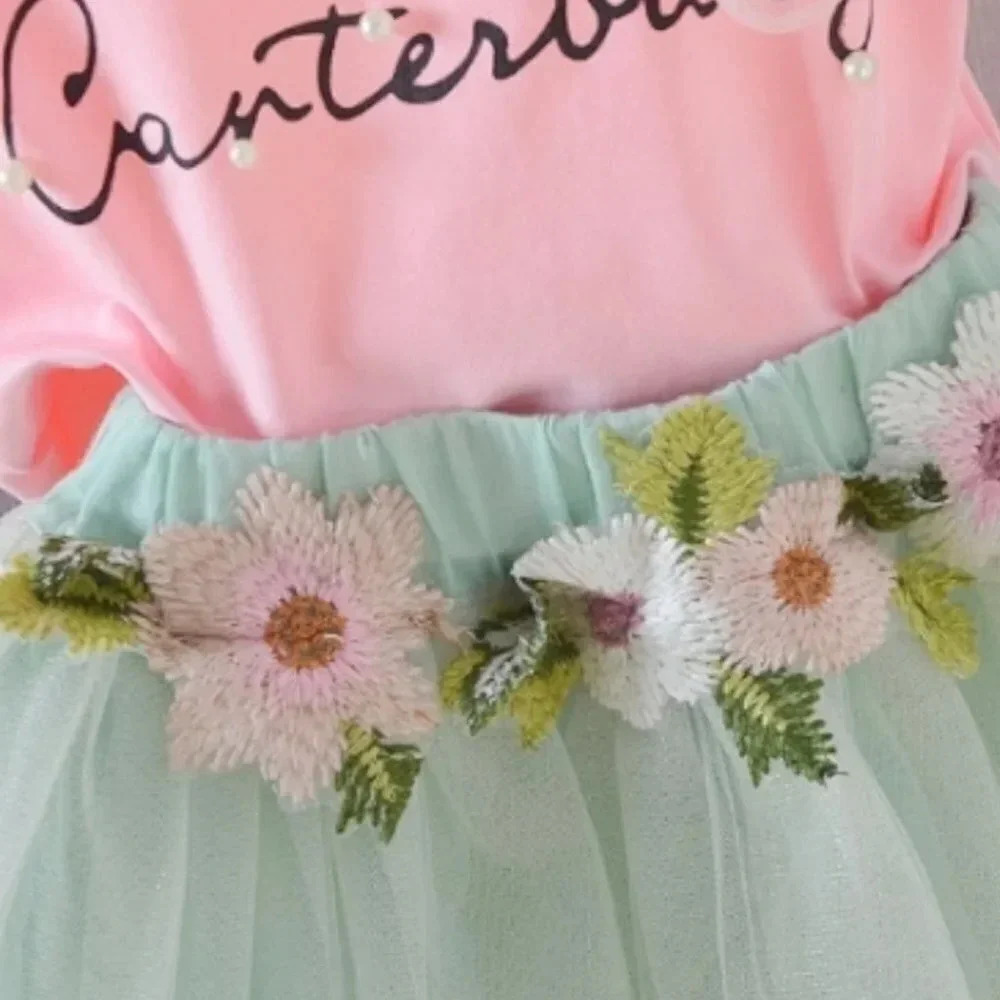 Pink and Green Tutu Set - Picture 2 of 3